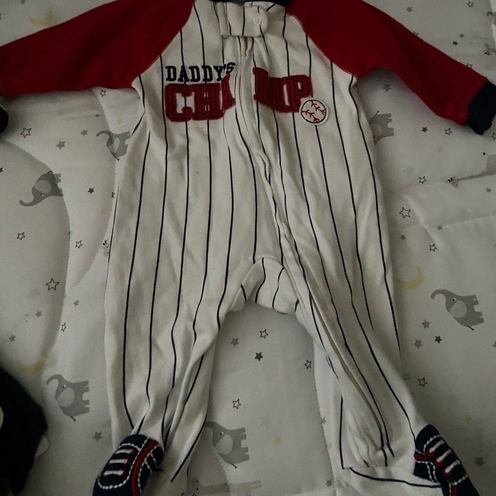 Newborn baby boy clothes.